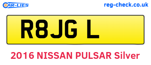 R8JGL are the vehicle registration plates.