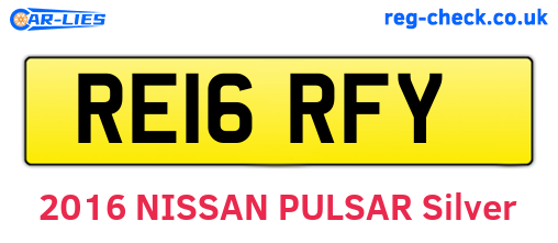 RE16RFY are the vehicle registration plates.