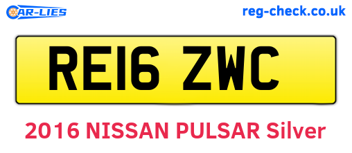 RE16ZWC are the vehicle registration plates.