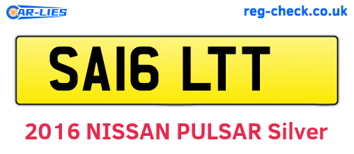 SA16LTT are the vehicle registration plates.