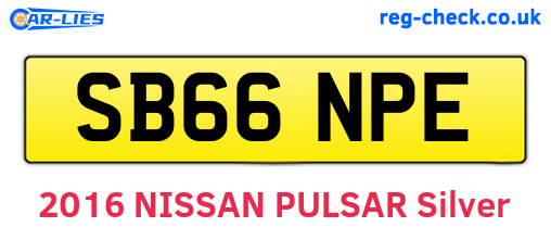 SB66NPE are the vehicle registration plates.