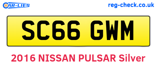 SC66GWM are the vehicle registration plates.