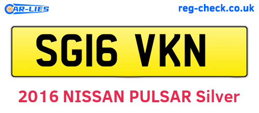 SG16VKN are the vehicle registration plates.
