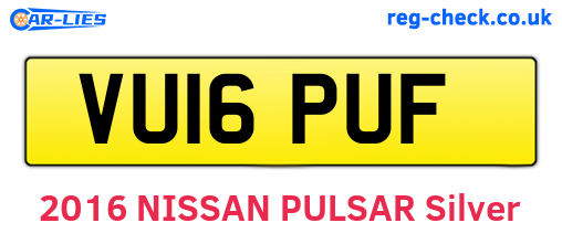 VU16PUF are the vehicle registration plates.