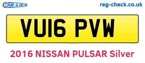 VU16PVW are the vehicle registration plates.