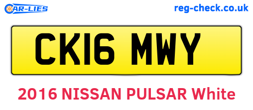 CK16MWY are the vehicle registration plates.