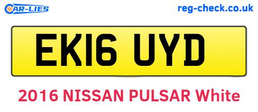 EK16UYD are the vehicle registration plates.