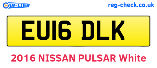 EU16DLK are the vehicle registration plates.