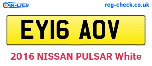 EY16AOV are the vehicle registration plates.