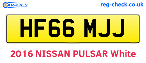 HF66MJJ are the vehicle registration plates.