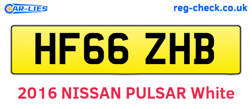HF66ZHB are the vehicle registration plates.