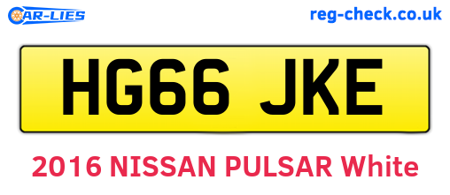 HG66JKE are the vehicle registration plates.