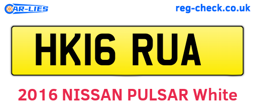 HK16RUA are the vehicle registration plates.