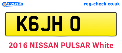 K6JHO are the vehicle registration plates.