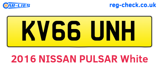 KV66UNH are the vehicle registration plates.
