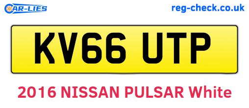 KV66UTP are the vehicle registration plates.