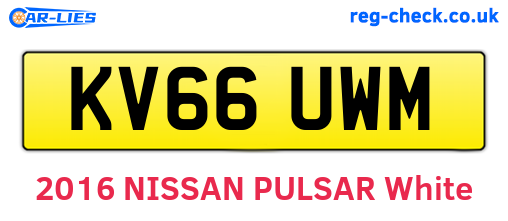 KV66UWM are the vehicle registration plates.
