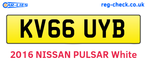 KV66UYB are the vehicle registration plates.