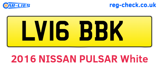 LV16BBK are the vehicle registration plates.