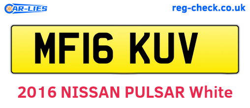 MF16KUV are the vehicle registration plates.
