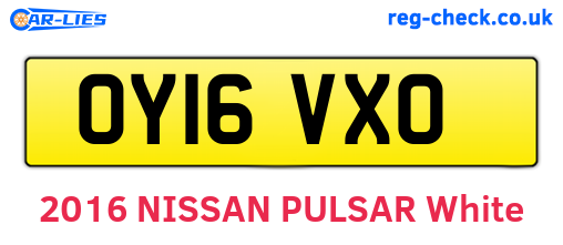 OY16VXO are the vehicle registration plates.