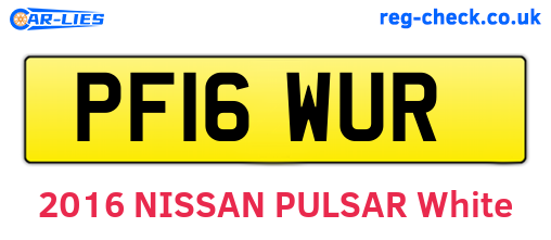 PF16WUR are the vehicle registration plates.
