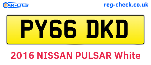 PY66DKD are the vehicle registration plates.