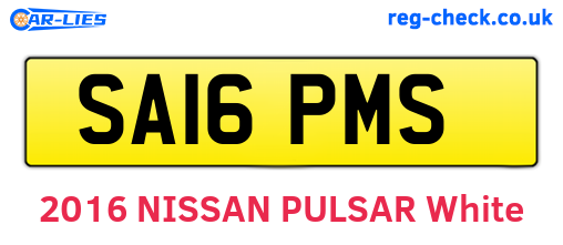 SA16PMS are the vehicle registration plates.