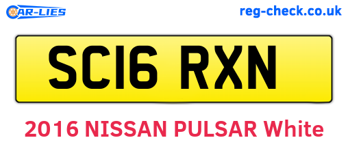 SC16RXN are the vehicle registration plates.
