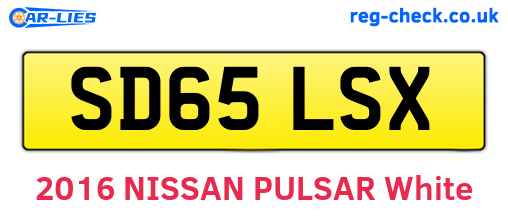 SD65LSX are the vehicle registration plates.