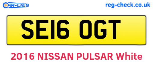 SE16OGT are the vehicle registration plates.