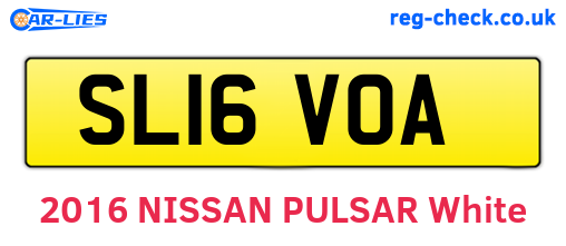SL16VOA are the vehicle registration plates.