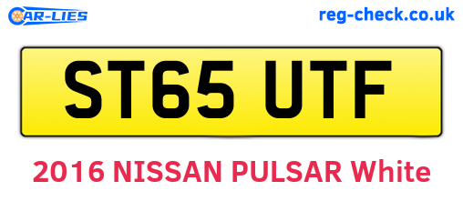 ST65UTF are the vehicle registration plates.