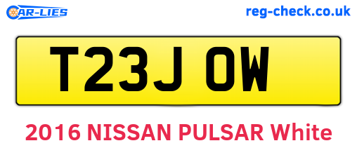 T23JOW are the vehicle registration plates.
