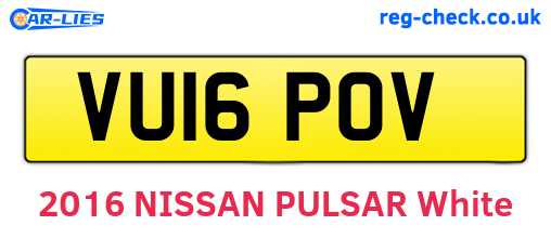 VU16POV are the vehicle registration plates.