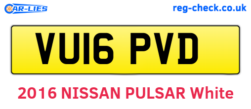 VU16PVD are the vehicle registration plates.