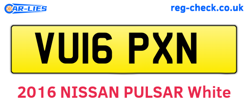 VU16PXN are the vehicle registration plates.