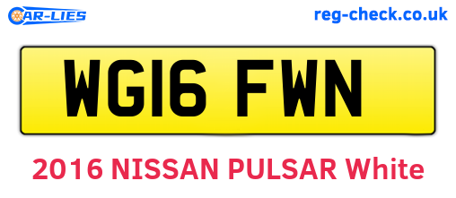 WG16FWN are the vehicle registration plates.