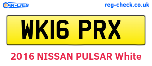 WK16PRX are the vehicle registration plates.