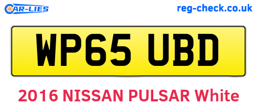 WP65UBD are the vehicle registration plates.
