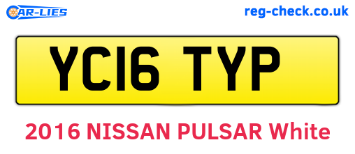 YC16TYP are the vehicle registration plates.
