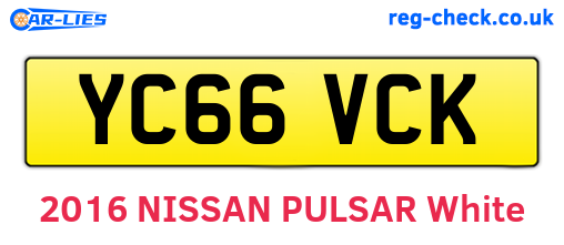 YC66VCK are the vehicle registration plates.