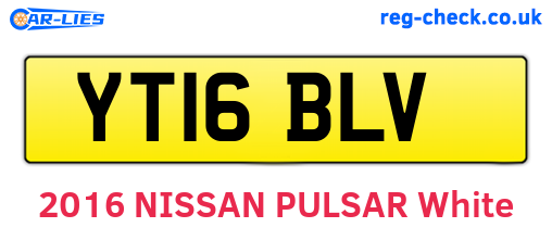 YT16BLV are the vehicle registration plates.