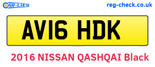AV16HDK are the vehicle registration plates.