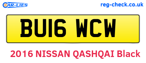 BU16WCW are the vehicle registration plates.