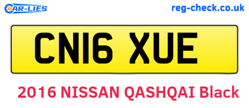 CN16XUE are the vehicle registration plates.