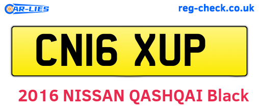 CN16XUP are the vehicle registration plates.