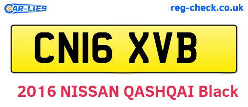 CN16XVB are the vehicle registration plates.