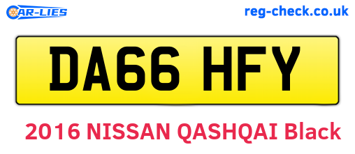 DA66HFY are the vehicle registration plates.