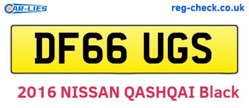 DF66UGS are the vehicle registration plates.